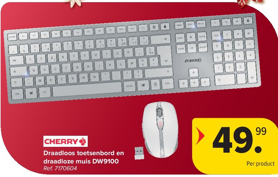 CHERRY Draadloos toetsenbord en draadloze muis DW9100