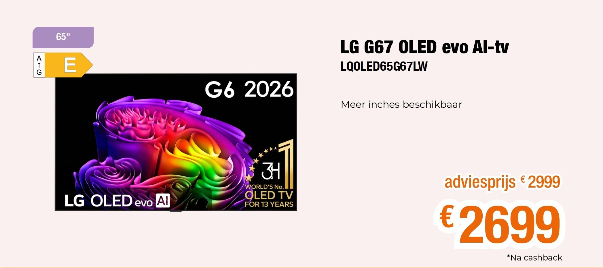 LG G67 OLED evo Al-tv LQOLED65G67LW