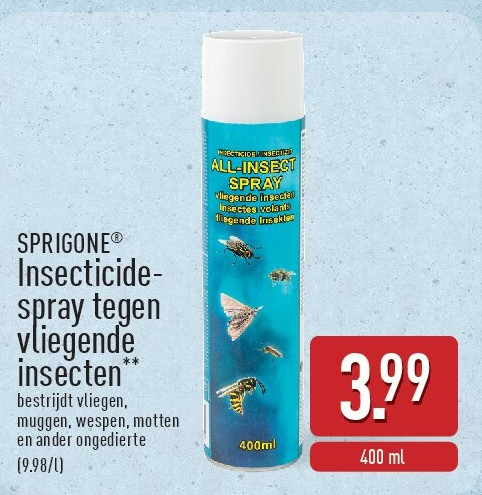 Insecticide­ spray tegen vliegende insecten
