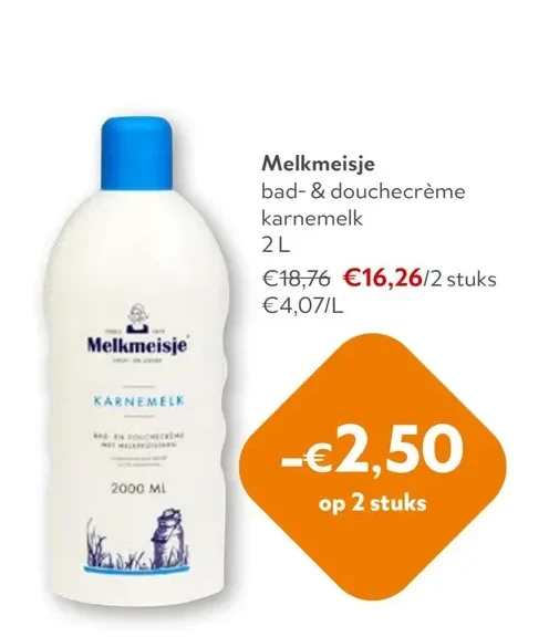 Melkmeisje bad-& douchecrème karnemelk 2L