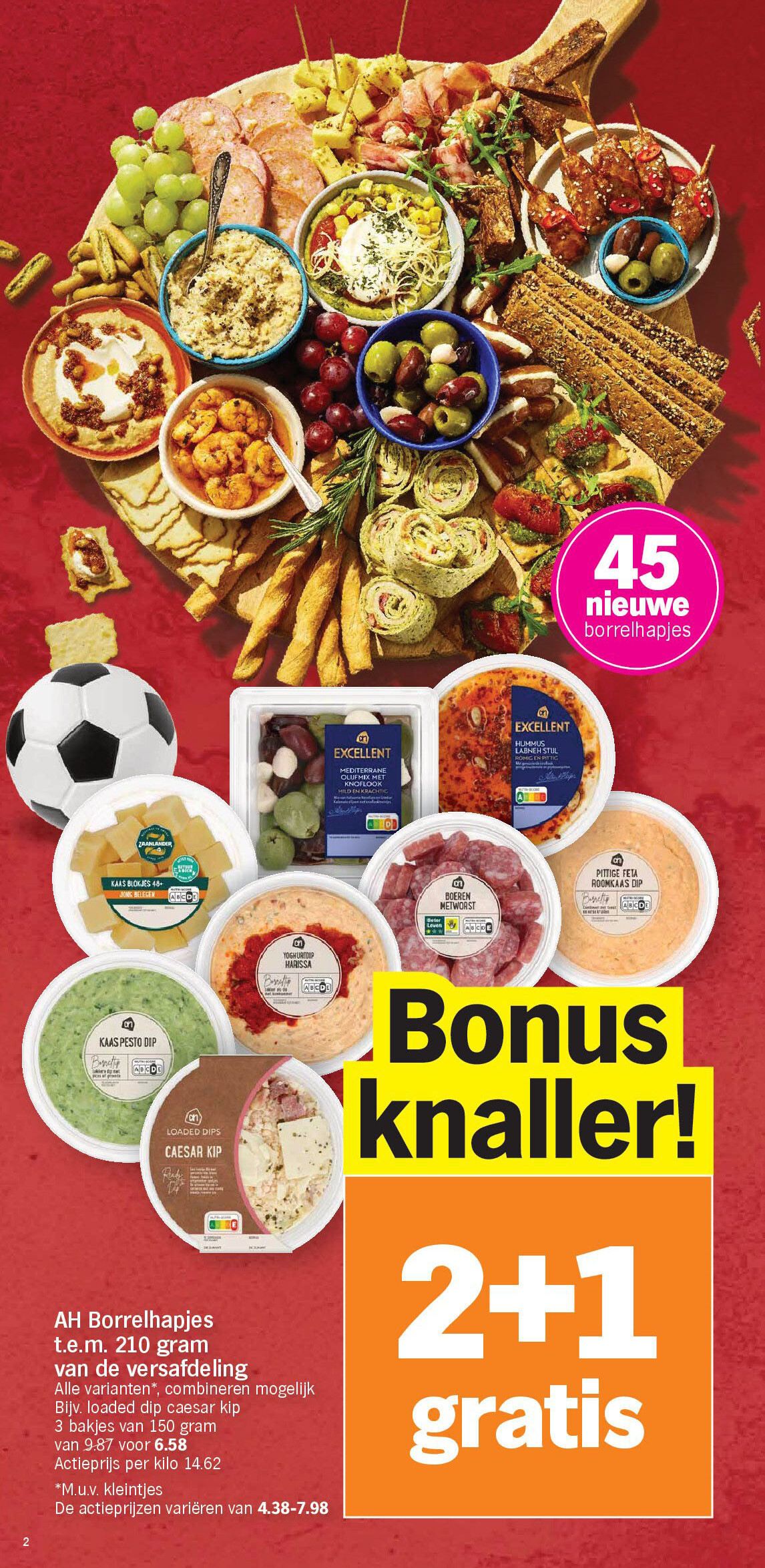 AH Borrelhapjes t.e.m. 210 gram van de versafdeling