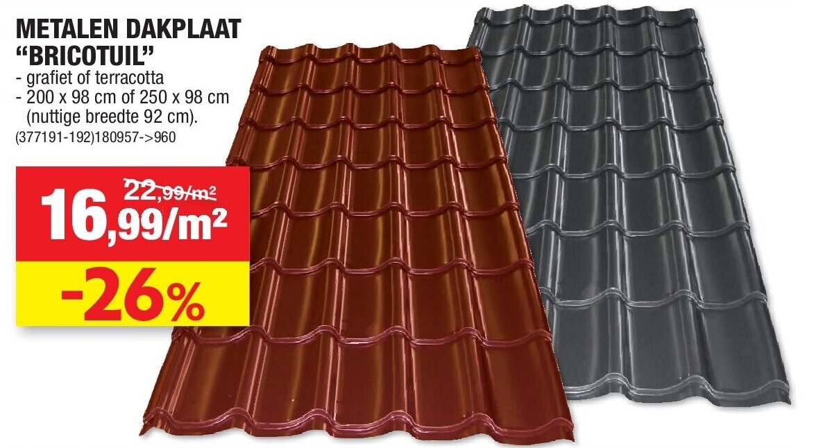 METALEN DAKPLAAT “BRICOTUIL”