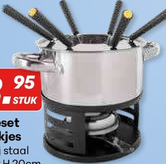 fondueset met 6 vorkjes