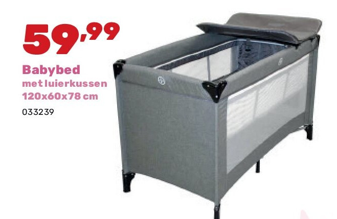 Babybed met luierkussen 120x60x78 cm