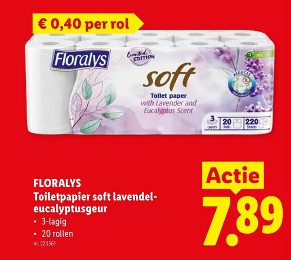 Toiletpapier soft lavendeleucalyptusgeur