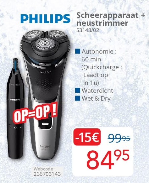 Philips Scheerapparaat + neustrimmer S3143/02