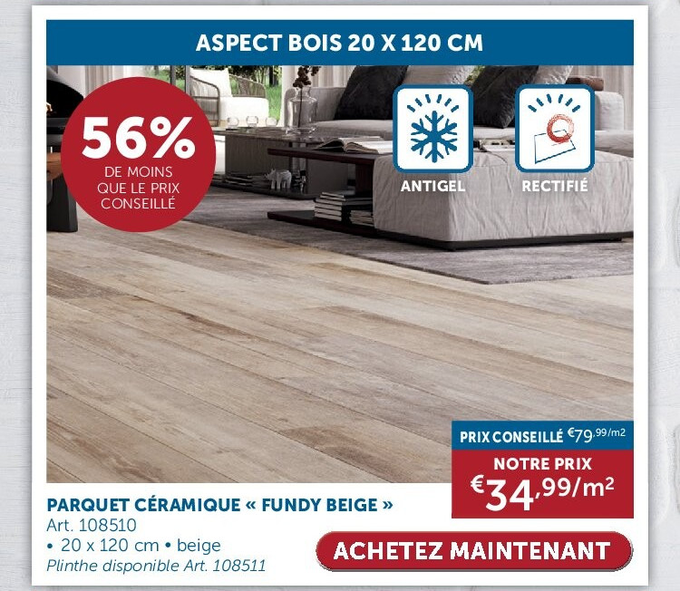 PARQUET CÉRAMIQUE « FUNDY BEIGE »