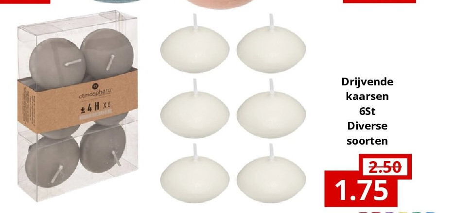 Drijvende kaarsen 6St Diverse soorten