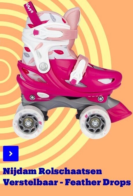 Nijdam Rolschaatsen Verstelbaar - Feather Drops