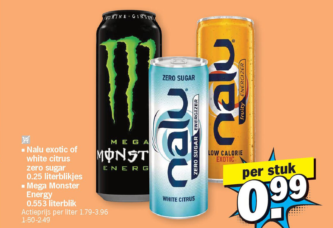 Nalu exotic of white citrus zero sugar 0.25 literblikjes