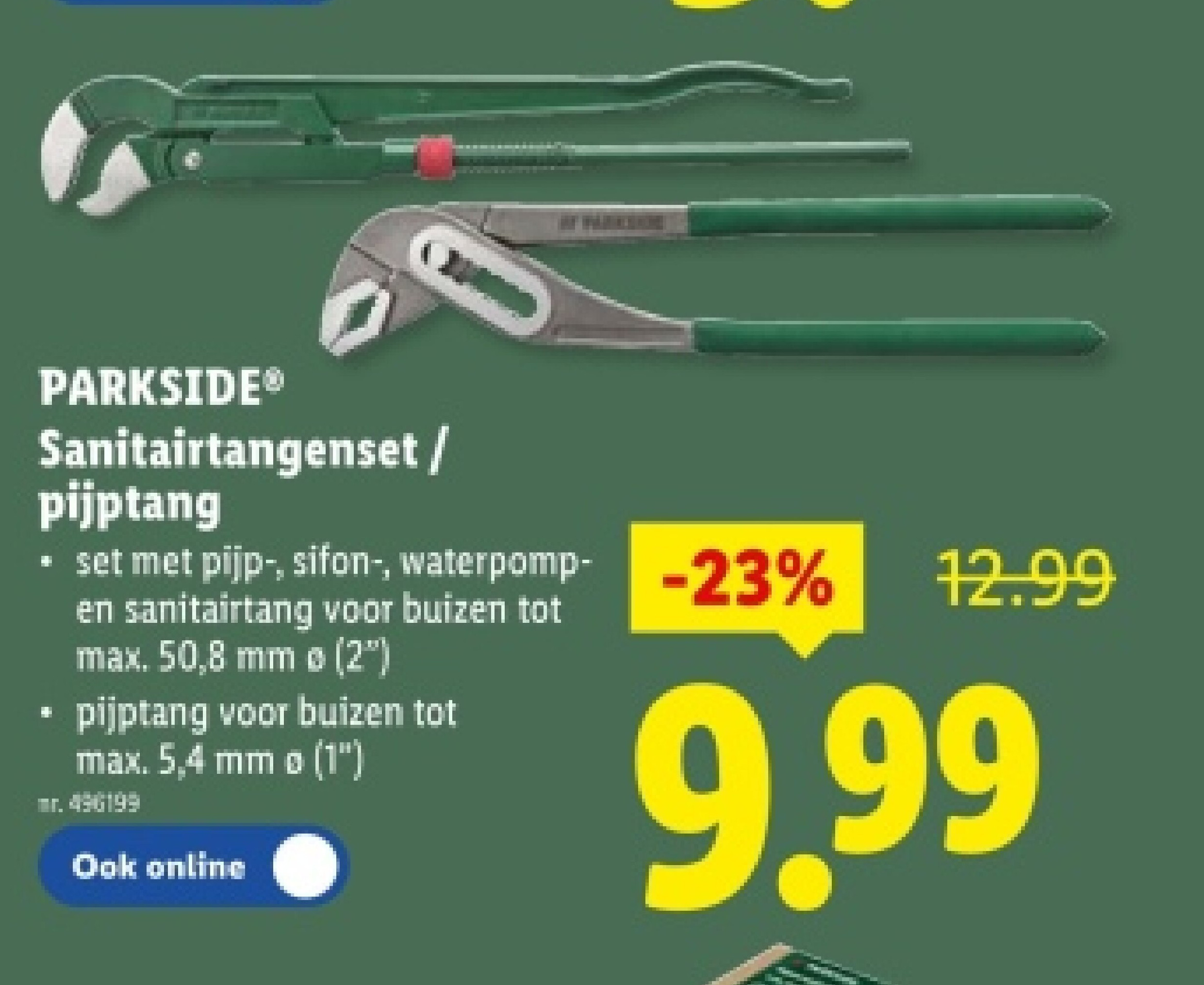 Sanitairtangenset/ pijptang