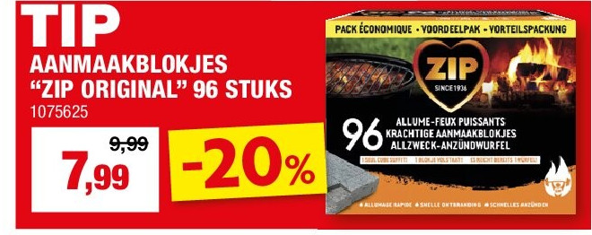 AANMAAKBLOKJES “ZIP ORIGINAL” 96 STUKS