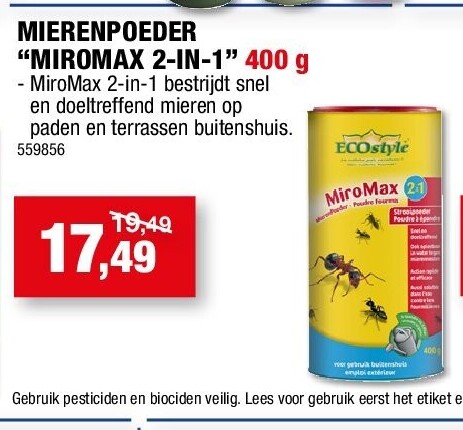 MIERENPOEDER “MIROMAX 2-IN-1” 400 g