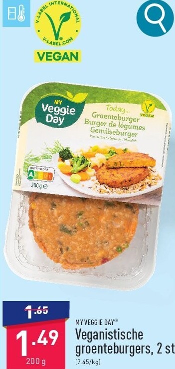 Veganistische groenteburgers, 2st.