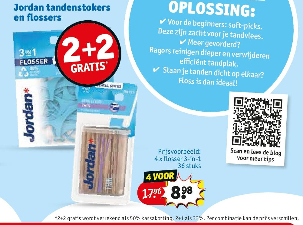 Jordan tandenstokers en flossers