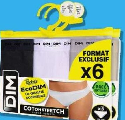 Lot de 6 slips Pocket Ecodim
