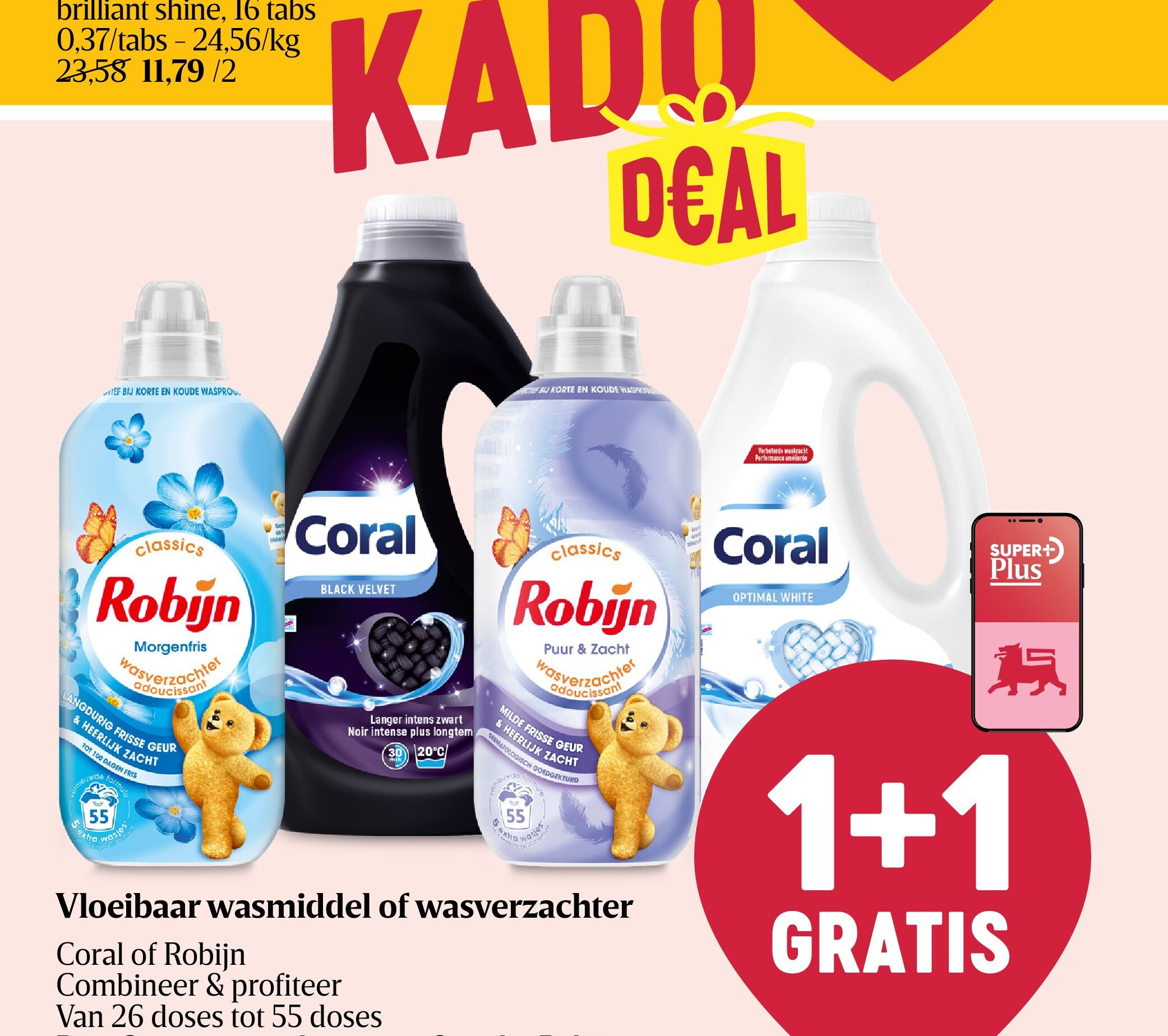 Vloeibaar wasmiddel of wasverzachter