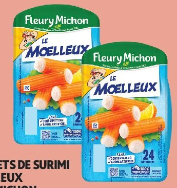 Bâtonnets de surimi Le Moelleux Fleury Michon 24 bâtonnets
