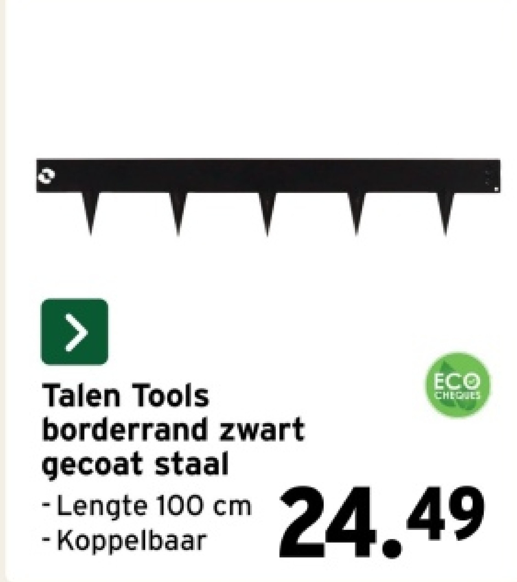 Talen Tools borderrand zwart gecoat staal
