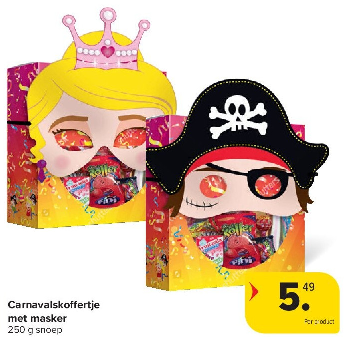 Carnavalskoffertje met masker