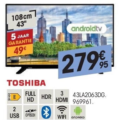 TOSHIBA 43" FULL HD SMART TV
