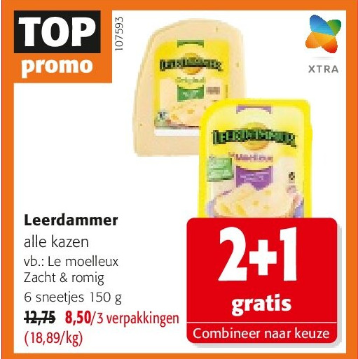 Leerdammer Le moelleux Zacht & romig 6 sneetjes 150 g