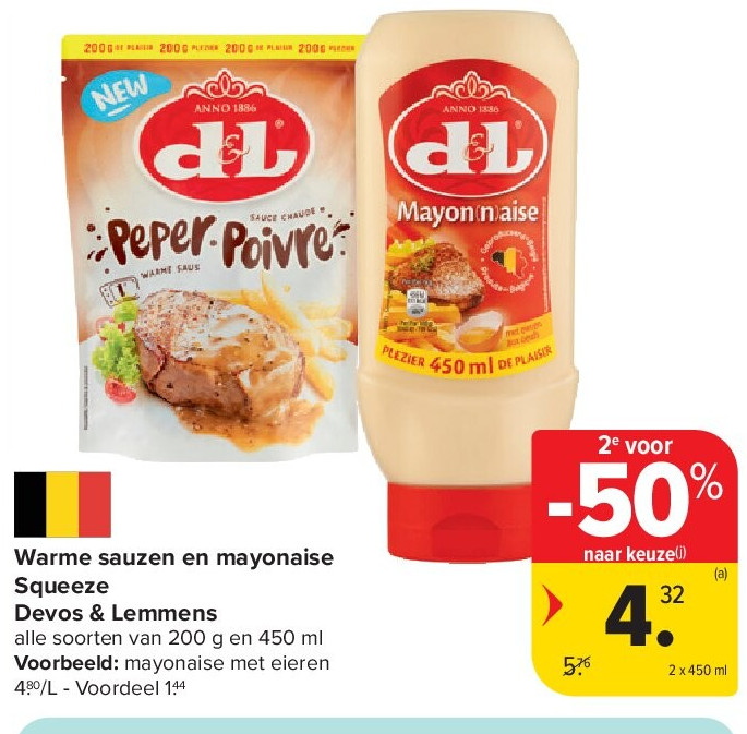 Warme sauzen en mayonaise Squeeze Devos & Lemmens
