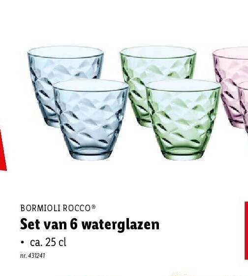 Set van 6 waterglazen