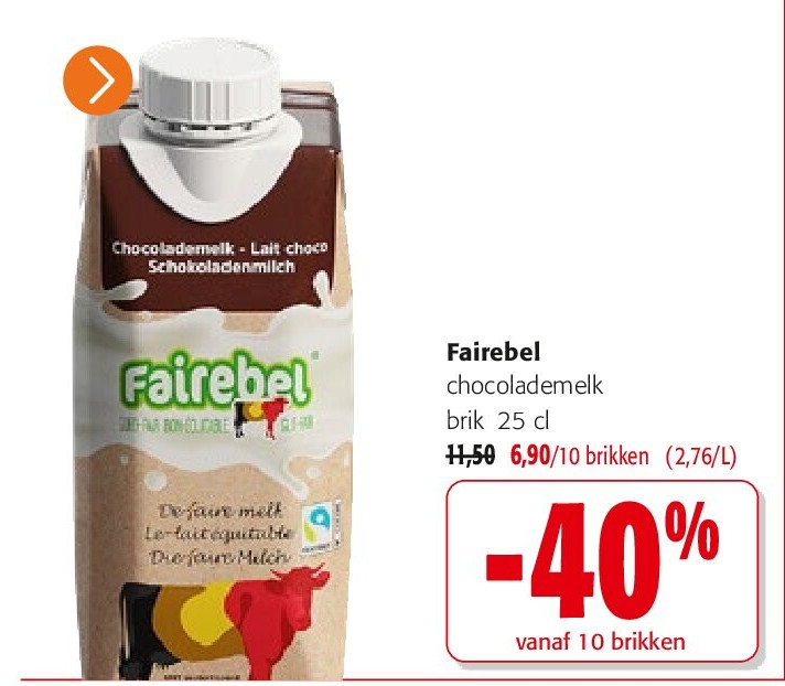 Fairebel chocolademelk brik 25 cl