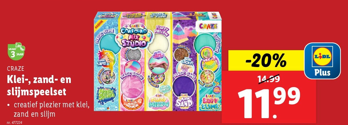 Klei-, zand- en slijmspeelset