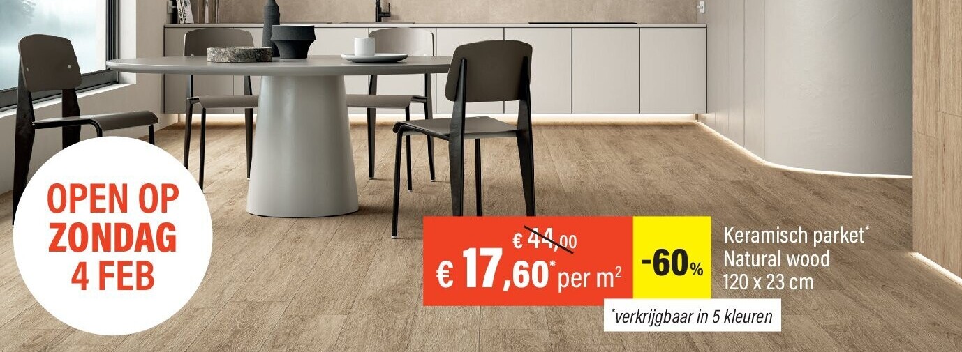 Keramisch parket* Natural wood 120 x 23 cm