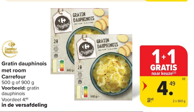 Gratin dauphinois met room Carrefour