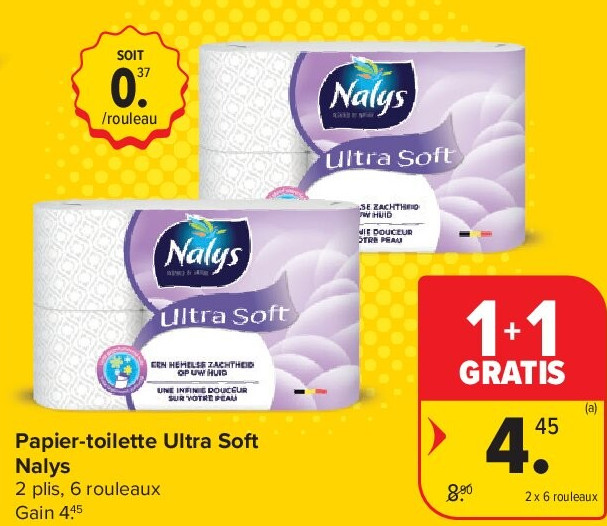Papier-toilette Ultra Soft Nalys 2 x 6 rouleaux