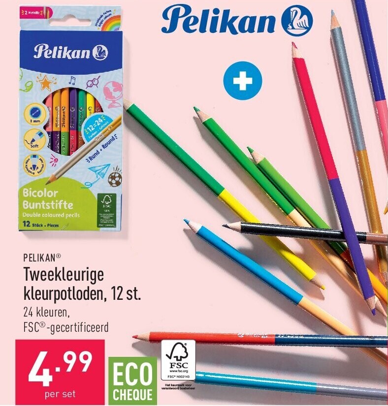 Tweekleurige kleurpotloden, 12 st.