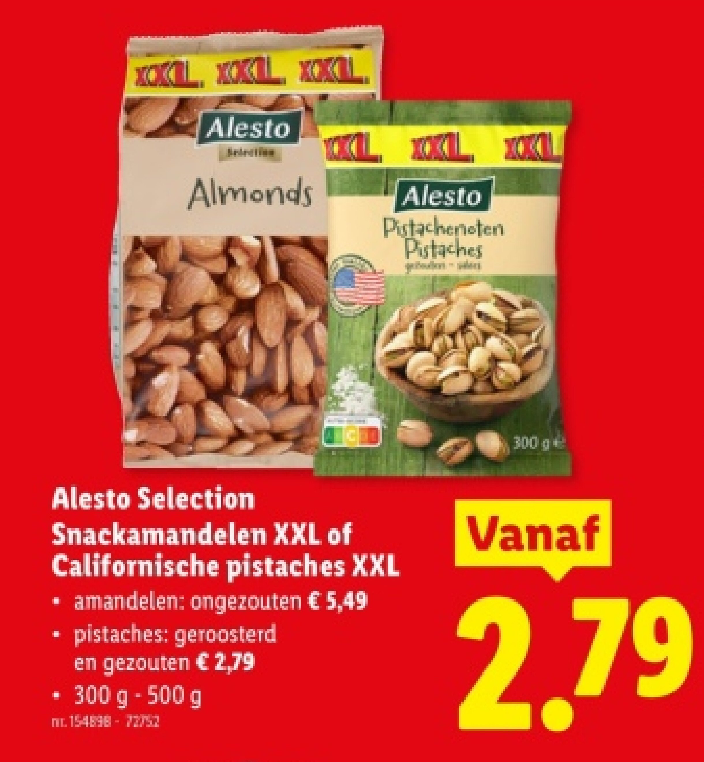 Snackamandelen XXL of Californische pistaches XXL