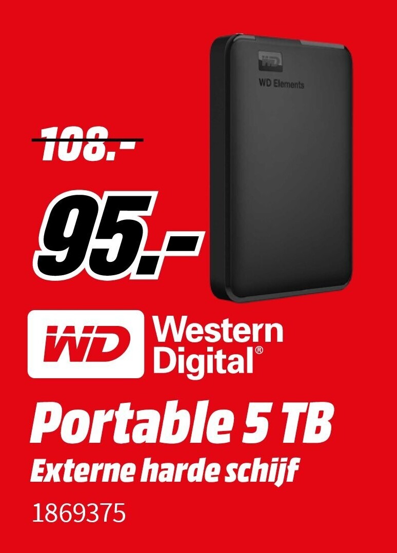 Portable 5 TB Externe harde schijf