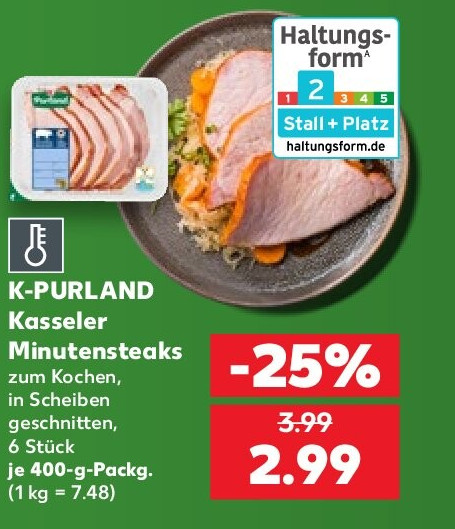 K-PURLAND Kasseler Minutensteaks, 400-g-Packung