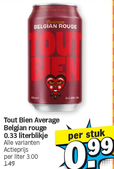 Tout Bien Average Belgian rouge 0.33 literblikje