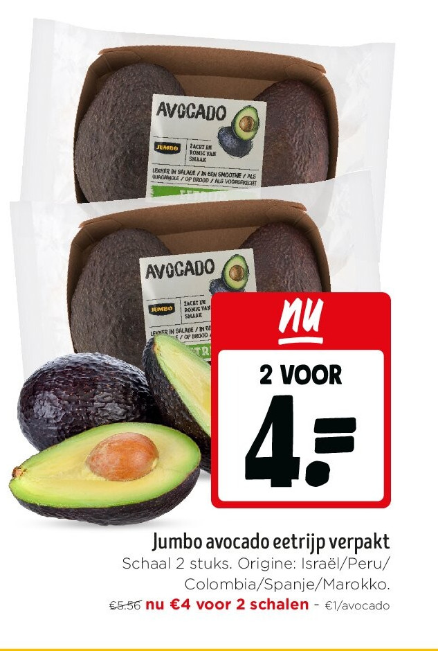 Jumbo avocado eetrijp verpakt