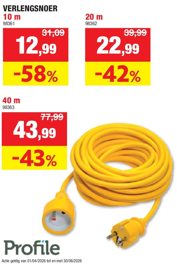 VERLENGSNOER 10 m