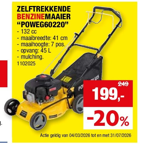 ZELFTREKKENDE BENZINEMAAIER “POWEG60220”