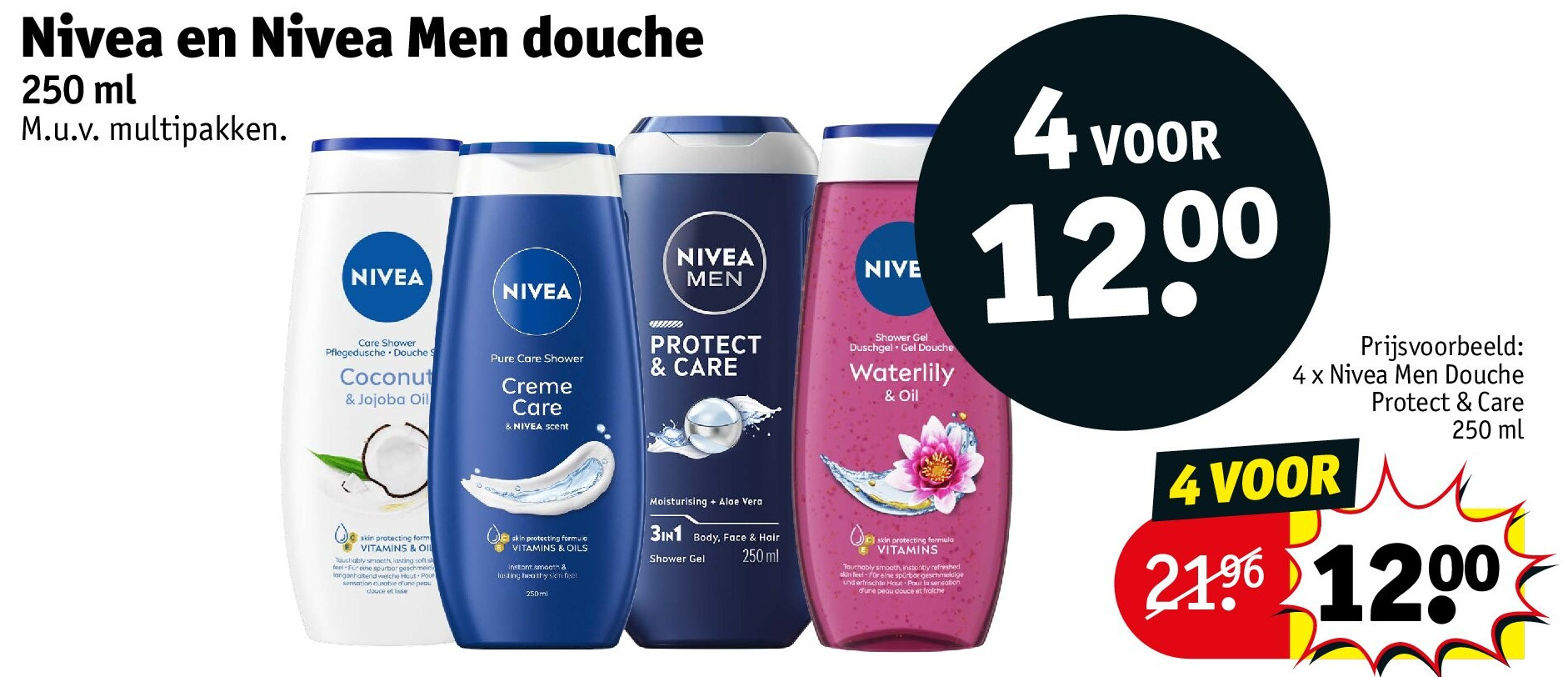 Nivea en Nivea Men douche 250 ml 4 VOOR