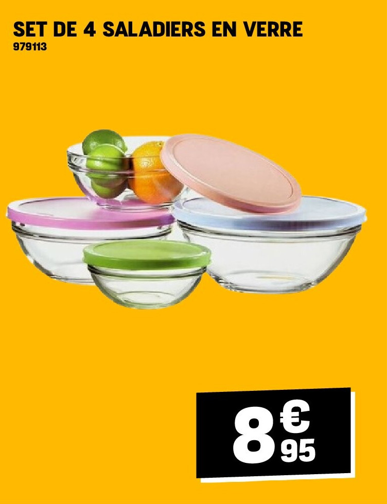 SET DE 4 SALADIERS EN VERRE