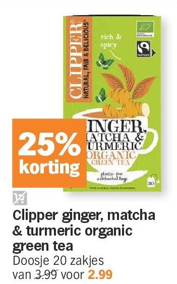 Clipper ginger, matcha & turmeric organic green tea