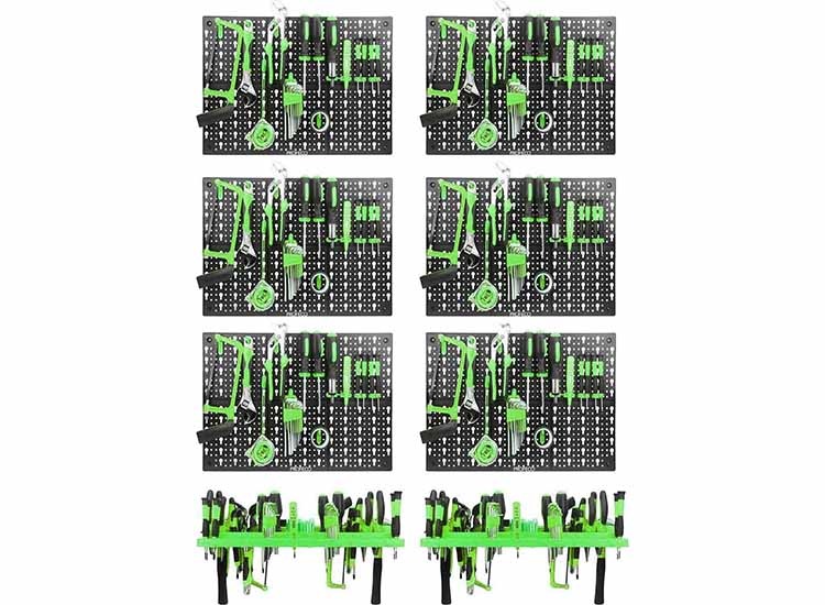 6x Profeco Gereedschapswand - 50x33 cm - Gereedschapsbord - incl. 2x Gereedschapshouder en 72x Gereedschapshaken