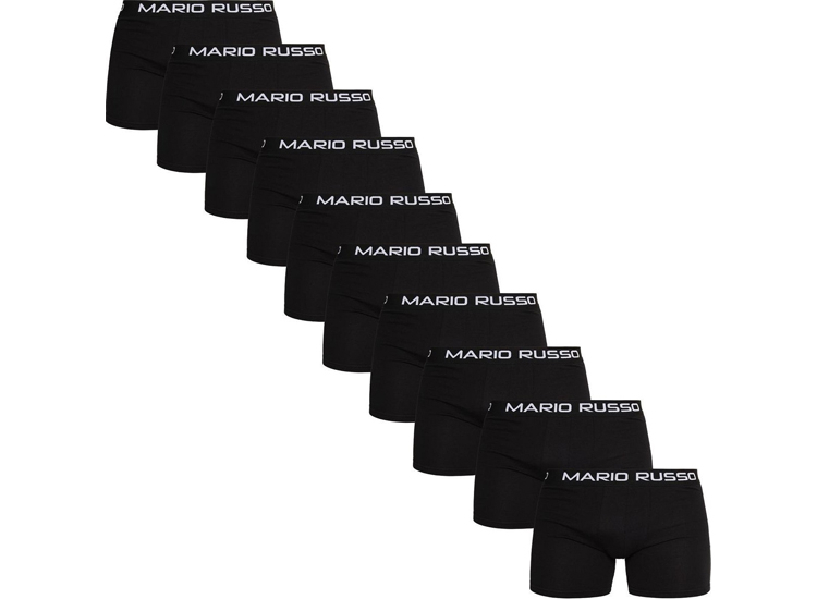 Mario Russo Herenboxers - Zwart - Katoen - 10 pack