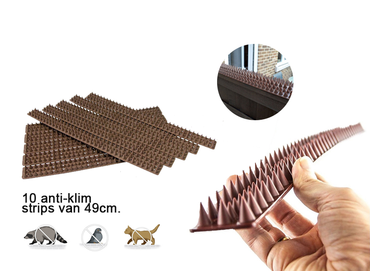 Kinzo Anti-Klim Strips - Katten- & Vogelwering - 10 Stuks - Bruin