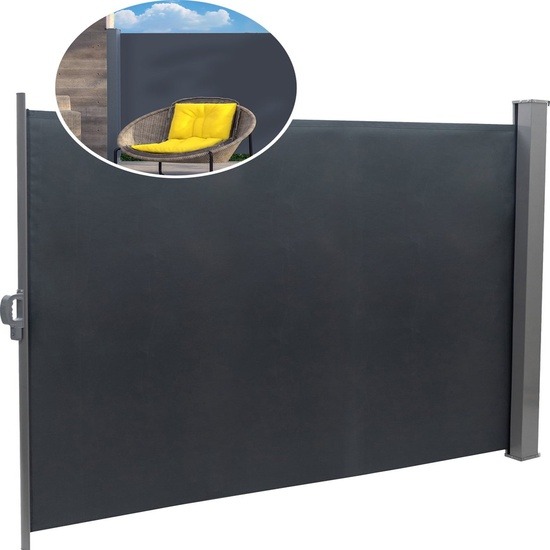 Silvergear Uittrekbaar Windscherm - 180 × 300 cm - Privacy Scherm - Antraciet