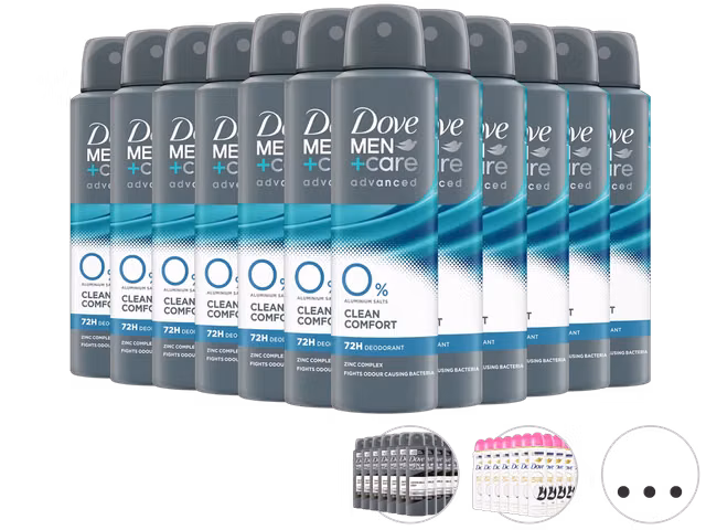 12x Dove Men+Care Advanced 0% Clean Comfort Deo Spray | 150 ml