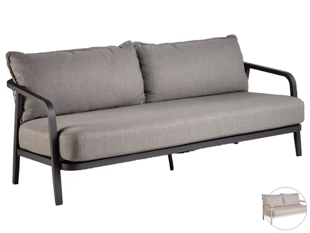 Tierra Outdoor Loungebank Pep 3-zits | Charcoal